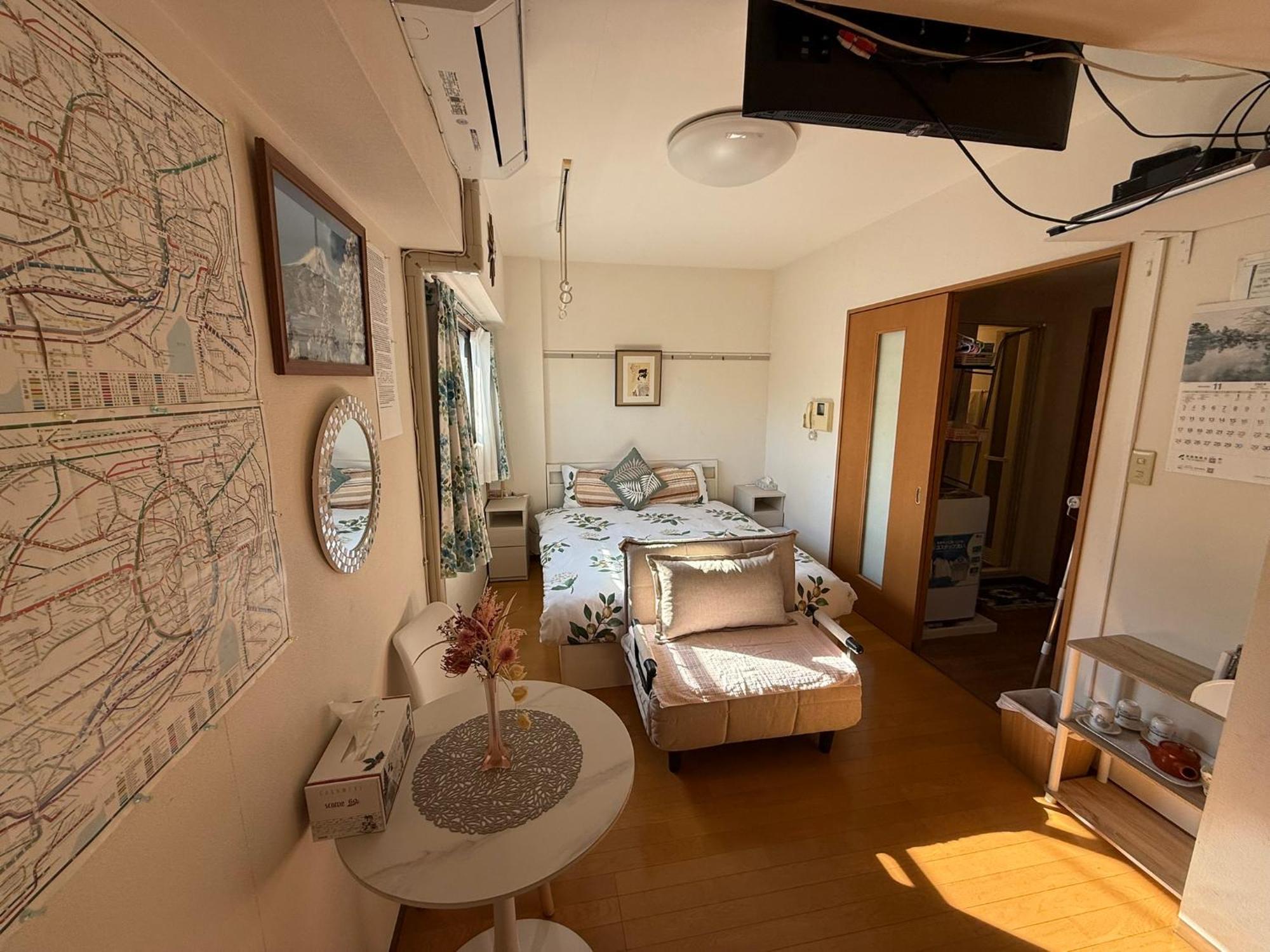 都心の家30 Square Meter King Size Bed With Stepping Rice Apartment