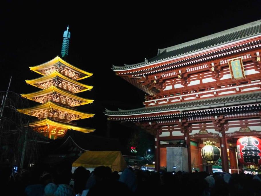 Apartment 浅草寺3分 浅草駅6分 開放畳寝室 2-6人 スカイツリービュー 駅近 成田空港直通&羽田空港直通
