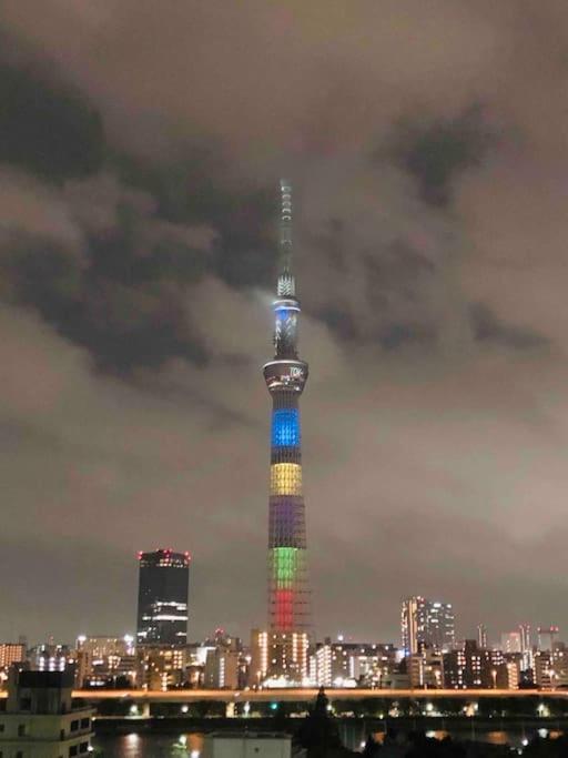 浅草寺3分 浅草駅6分 開放畳寝室 2-6人 スカイツリービュー 駅近 成田空港直通&羽田空港直通 *