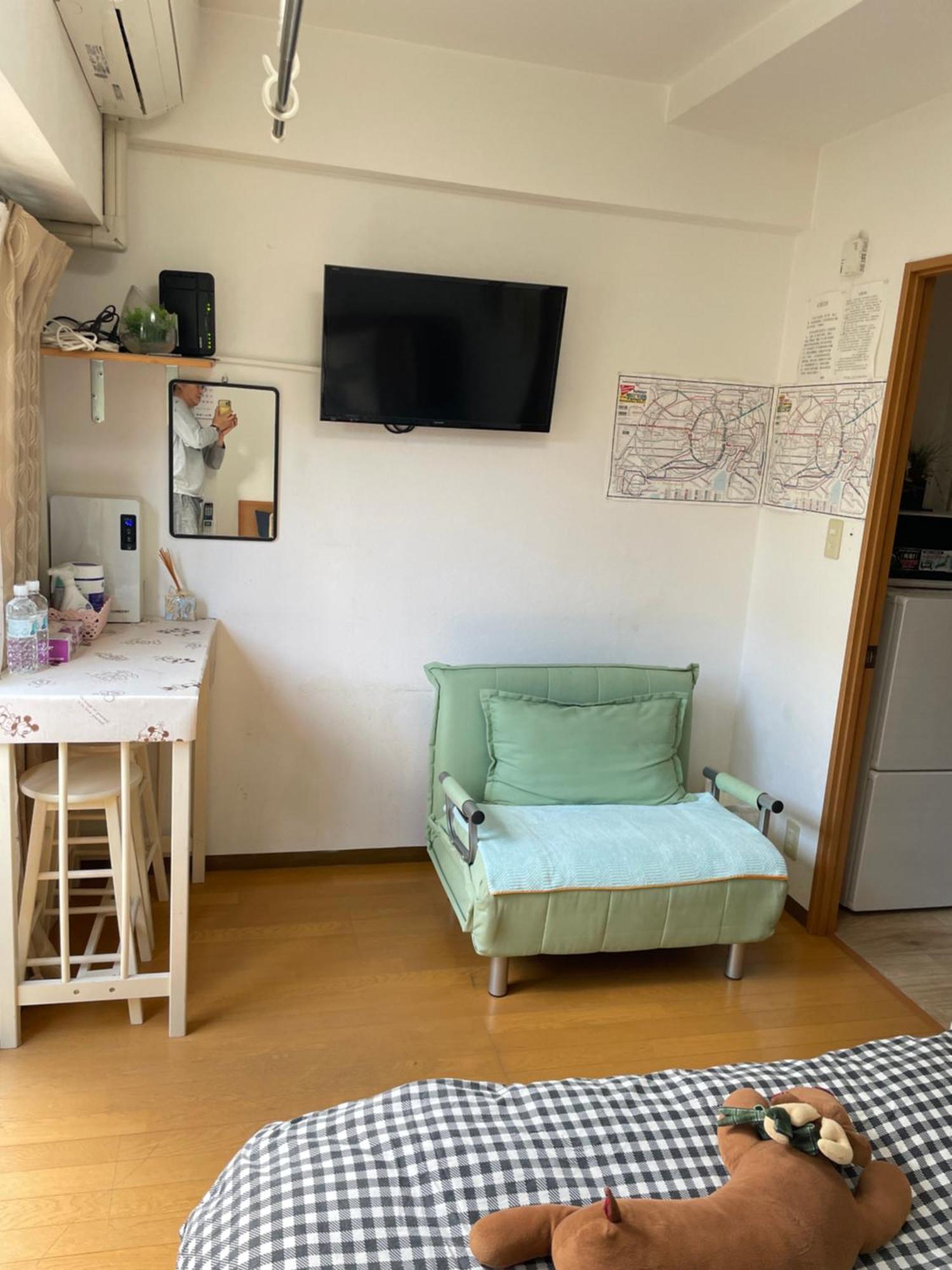 Apartment 桜宿28 Square Meter King Size Bed With Sofa Bed, Garden