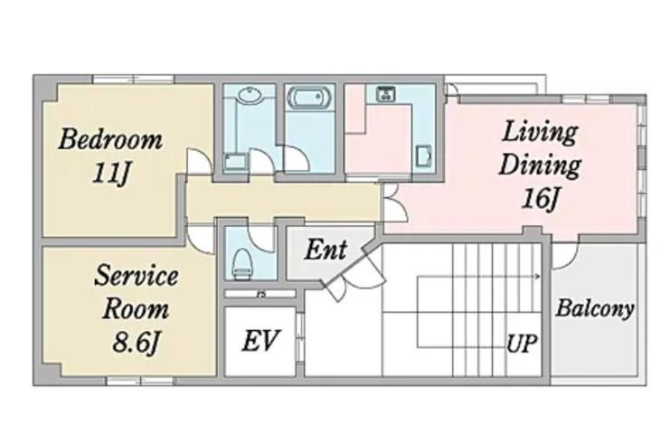 Apartment 95㎡/駅徒歩7分/エレベータ付き/お洒落2ldk/free Wifi Tokyo